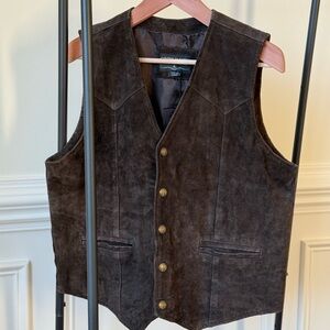 Cody James Men's Dark Brown Suede Leather Vest